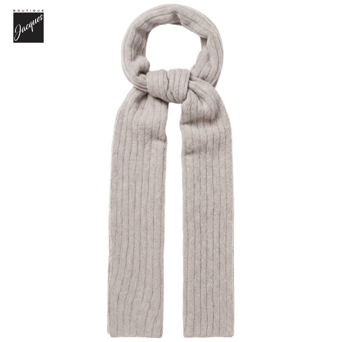 Oatmeal Pinstripe Air-Light Cashmere Scarf - Phil Petter - Boutique Jacques International
