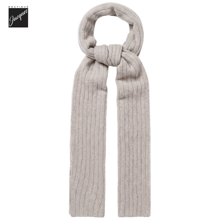 Oatmeal Pinstripe Air-Light Cashmere Scarf - Phil Petter