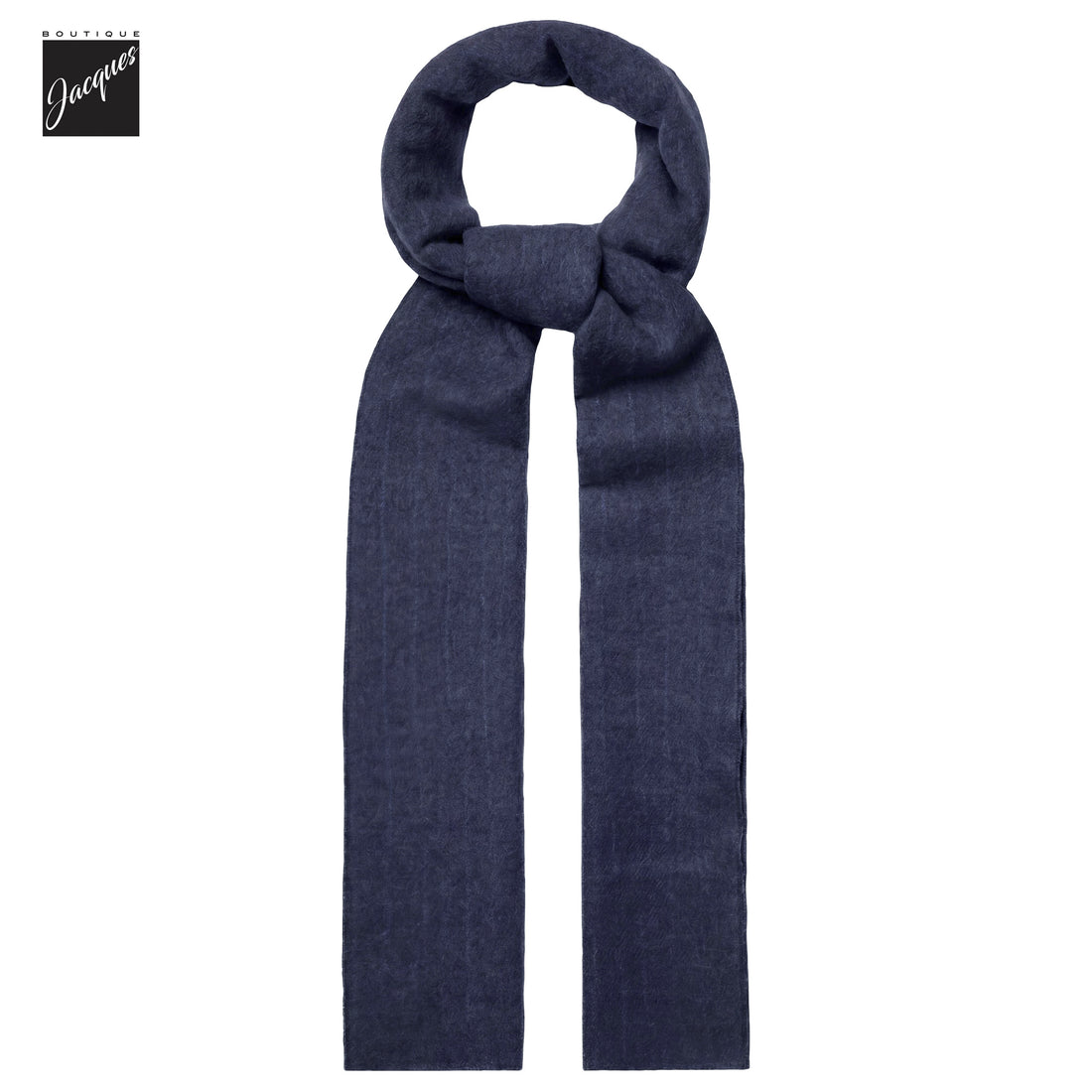Navy Blue Pinstripe Air-Light Cashmere Scarf - Phil Petter - Boutique Jacques International