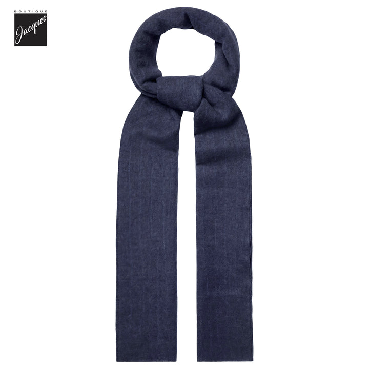 Navy Blue Pinstripe Air-Light Cashmere Scarf - Phil Petter