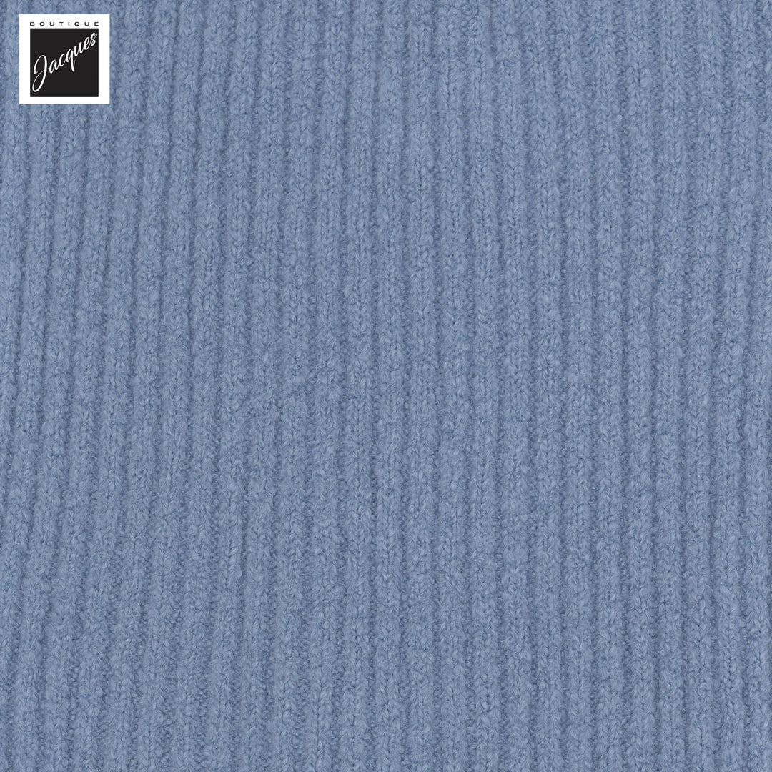 Baby Blue Ribbed Cotton-Stretch Chunky Scarf - Phil Petter