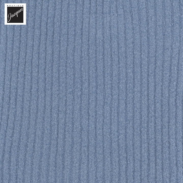 Baby Blue Ribbed Cotton-Stretch Chunky Scarf - Phil Petter