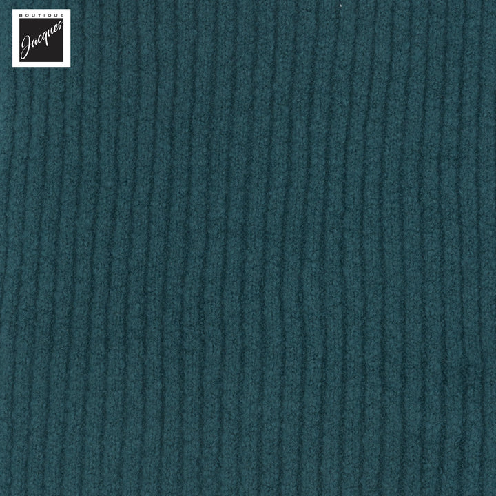 Dark Teal Green Ribbed Cotton-Stretch Chunky Scarf - Phil Petter