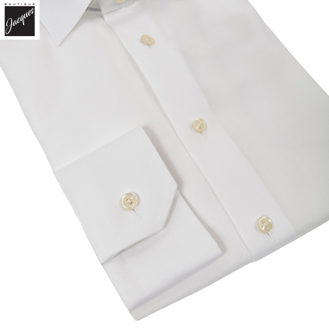 White Semi Solid Signature Twill Contemporary Fit Shirt - ETON