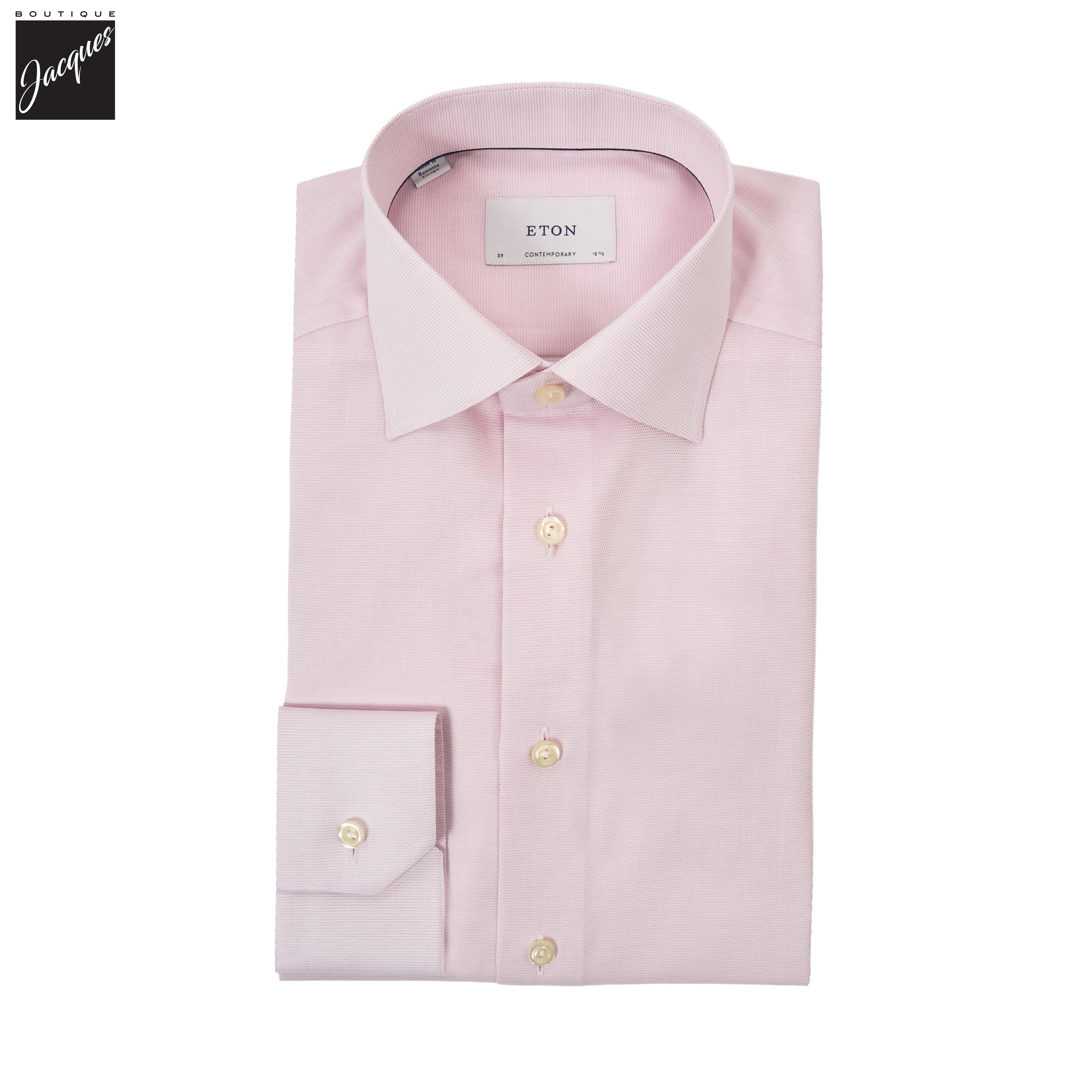 Light Pink Semi Solid Signature Twill Contemporary Fit Shirt - ETON - Boutique Jacques International