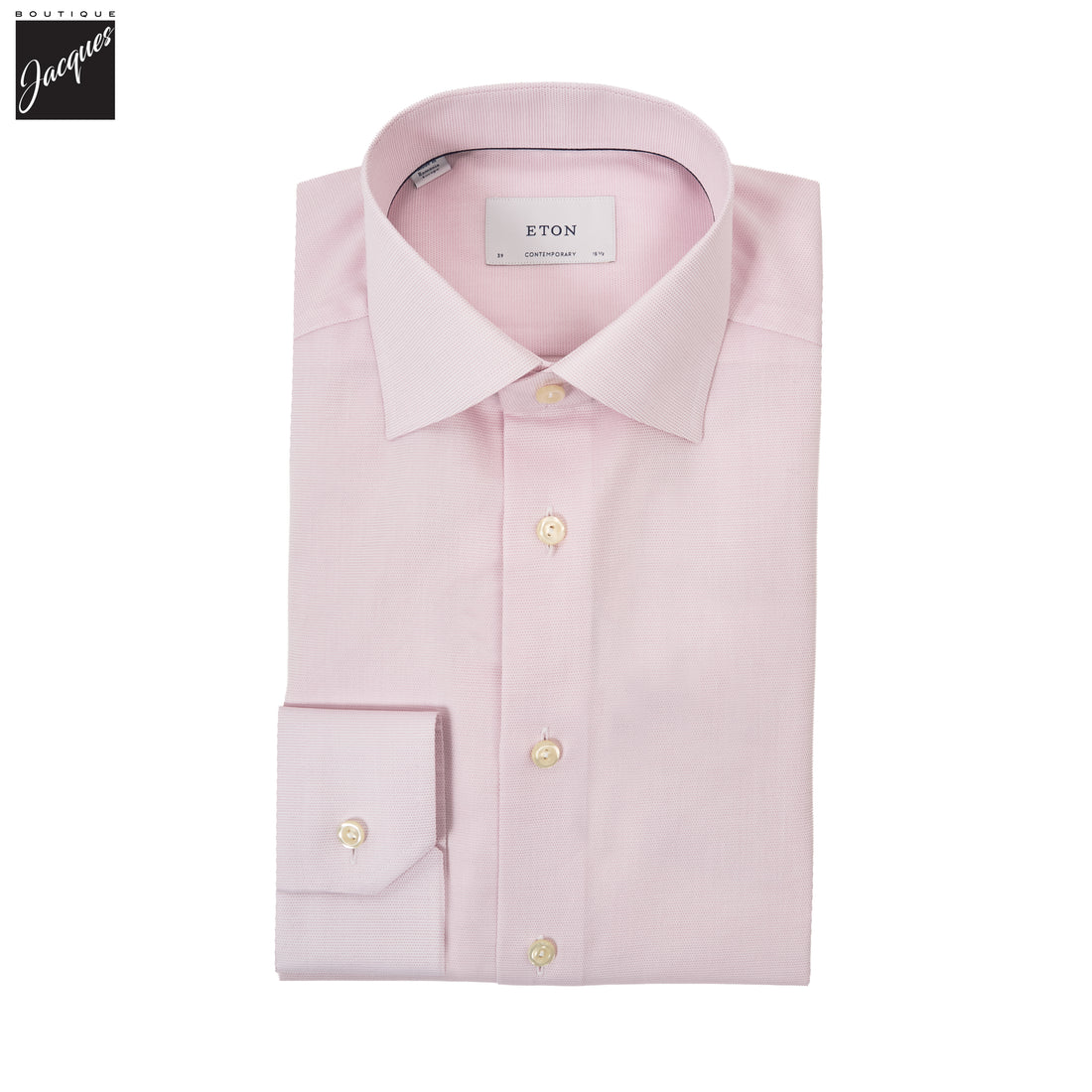 Light Pink Semi Solid Signature Twill Contemporary Fit Shirt - ETON - Boutique Jacques International