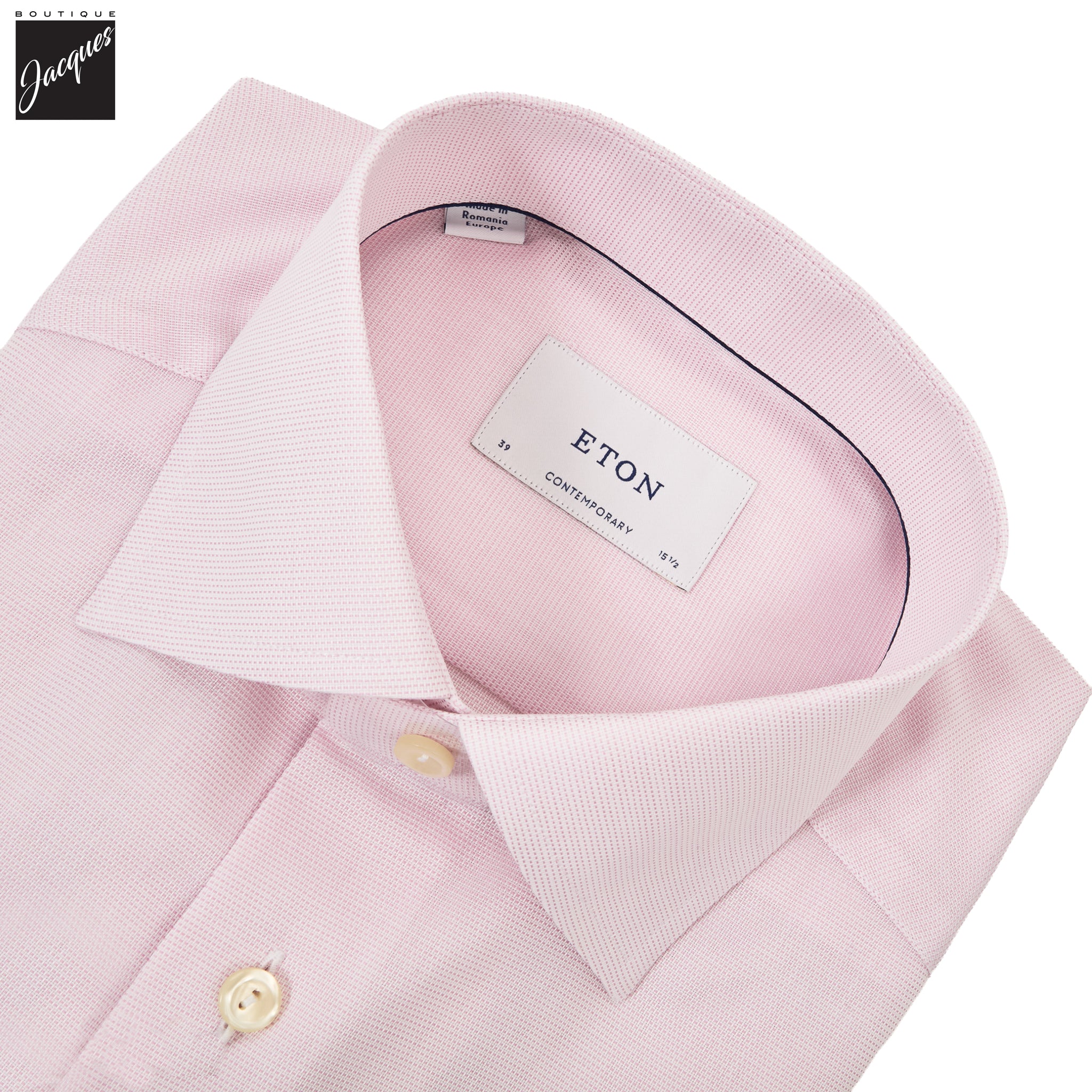 Light Pink Semi Solid Signature Twill Contemporary Fit Shirt - ETON - Boutique Jacques International