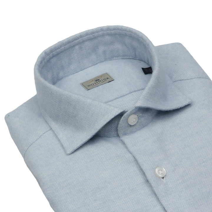 Light Blue Cotton Flannel Shirt - SONRISA
