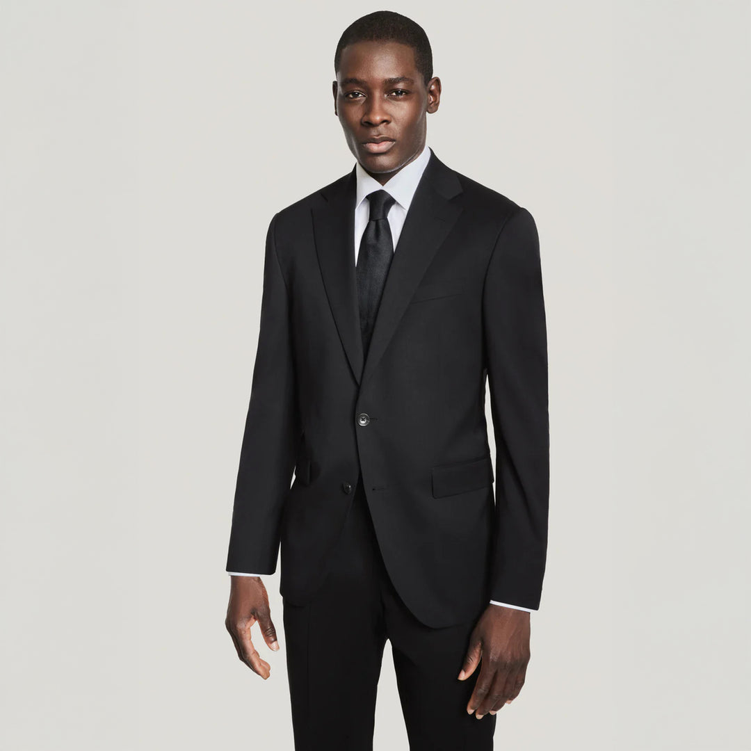 Black Solid Super 130's Wool Esprit Modern Fit Suit - Jack Victor