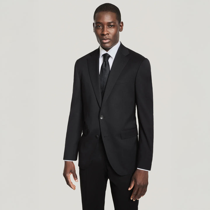 Black Solid Super 130's Wool Esprit Modern Fit Suit - Jack Victor