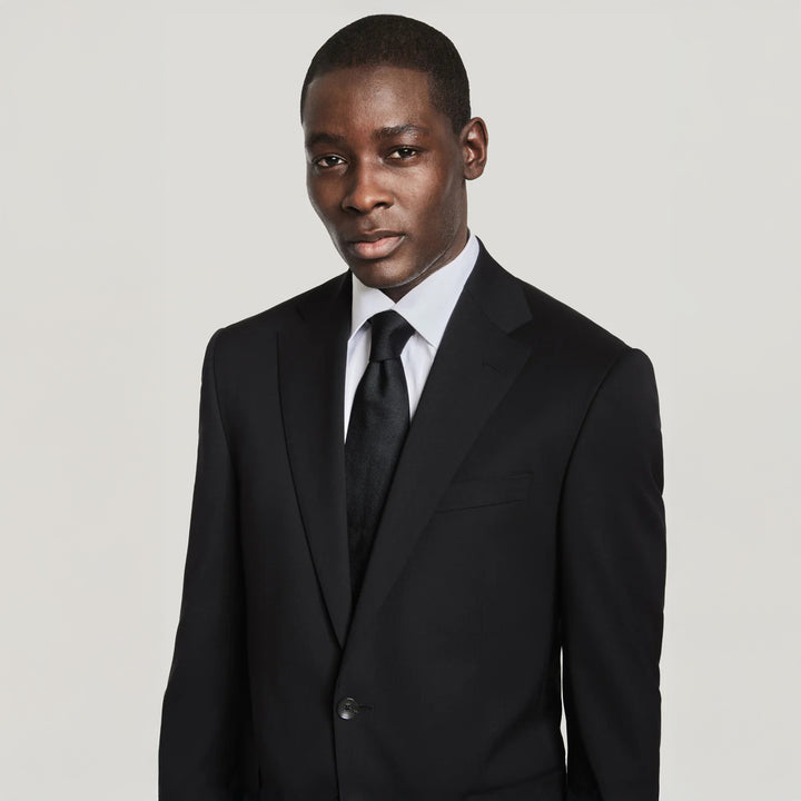 Black Solid Super 130's Wool Esprit Modern Fit Suit - Jack Victor
