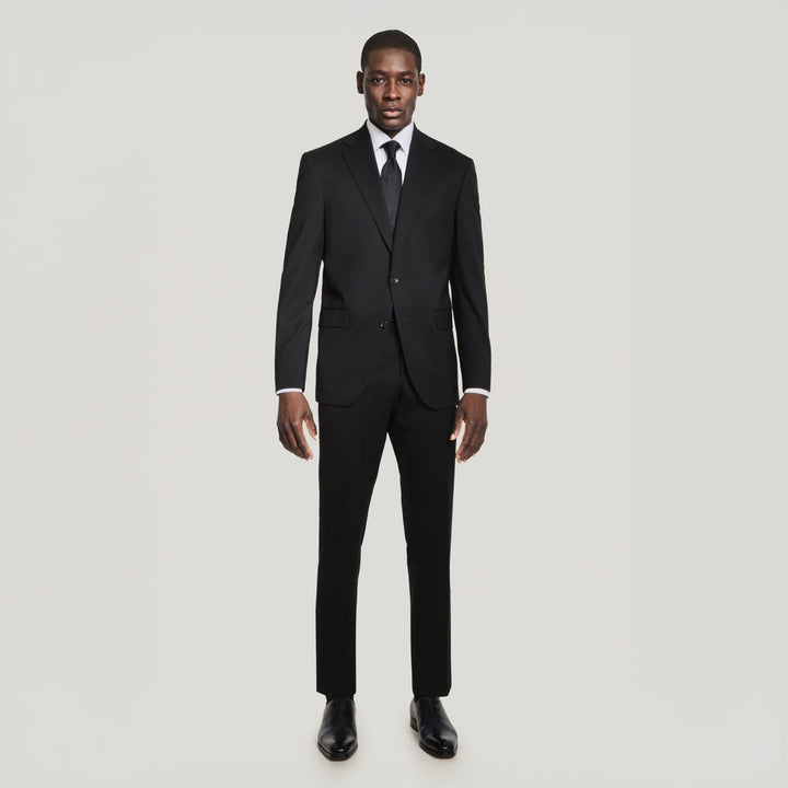 Black Solid Super 130's Wool Esprit Modern Fit Suit - Jack Victor