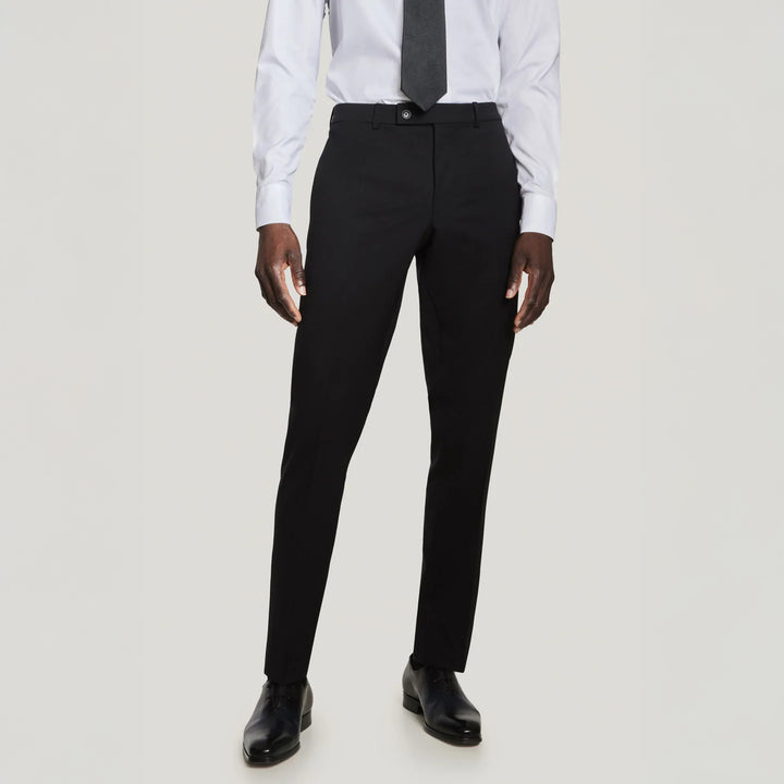 Black Solid Super 130's Wool Esprit Modern Fit Suit - Jack Victor