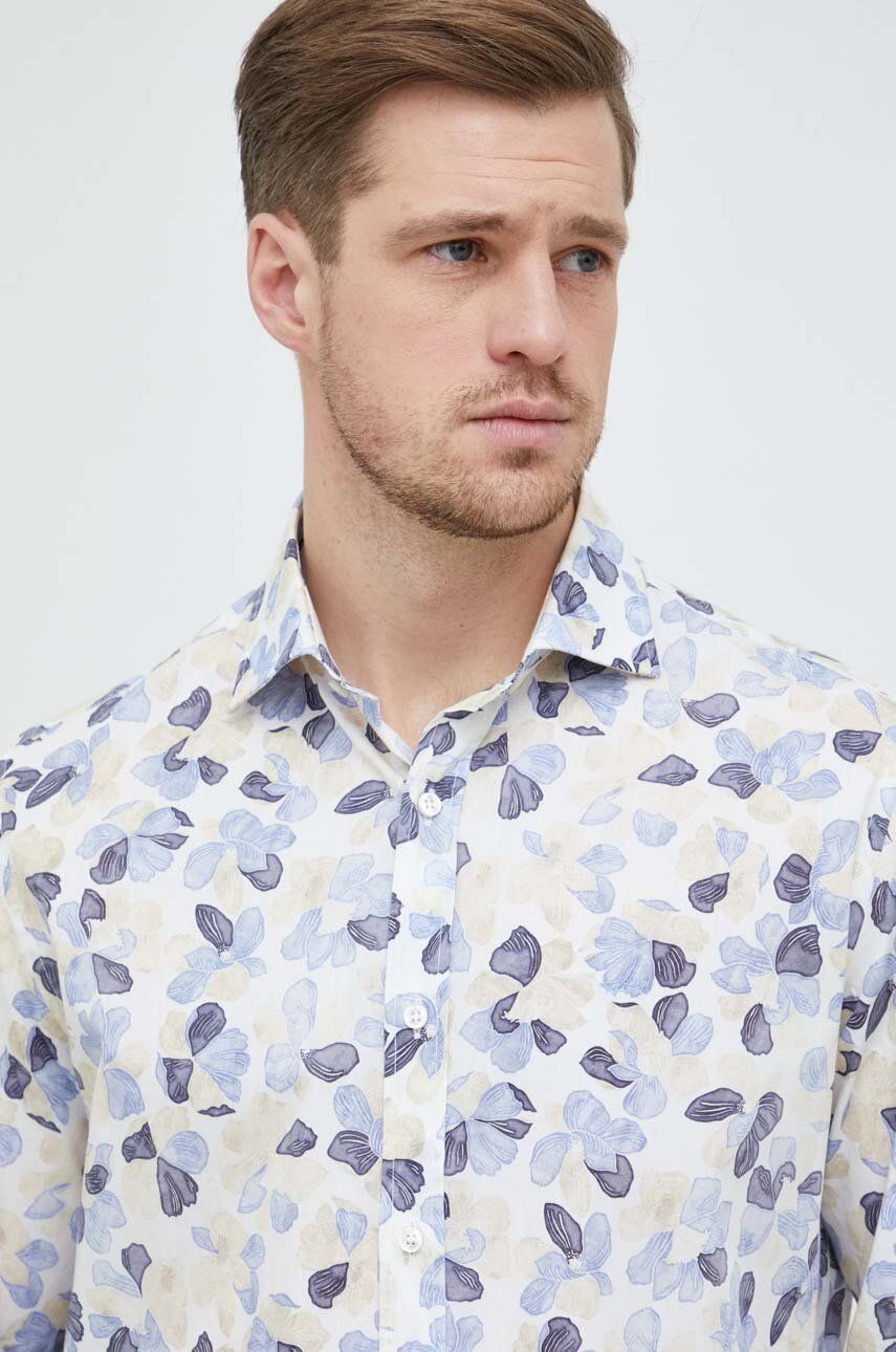 Blue Floral Poplin Casual Shirt - Paul & Shark - Boutique Jacques International
