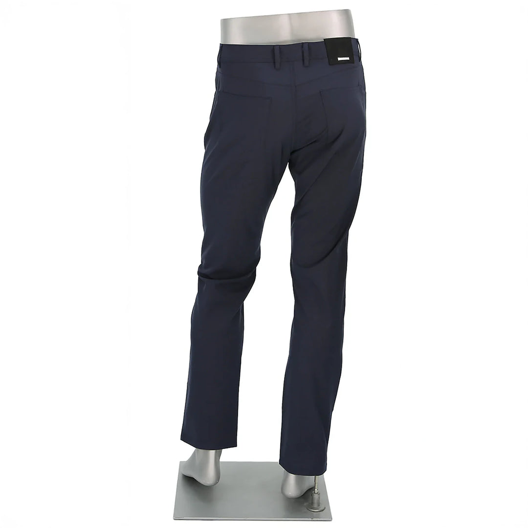 Blue Mini Pepita Pattern Ceramica Pipe Five Pocket Pants - ALBERTO