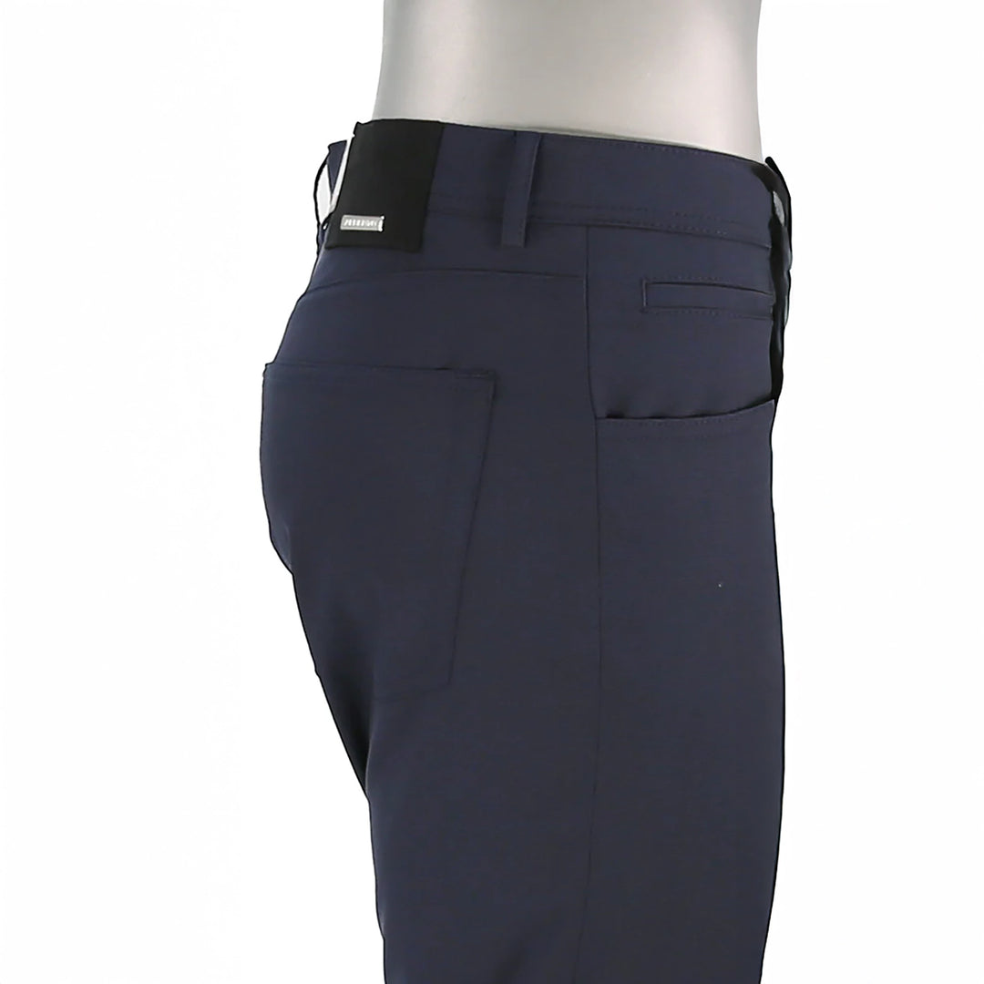 Blue Mini Pepita Pattern Ceramica Pipe Five Pocket Pants - ALBERTO