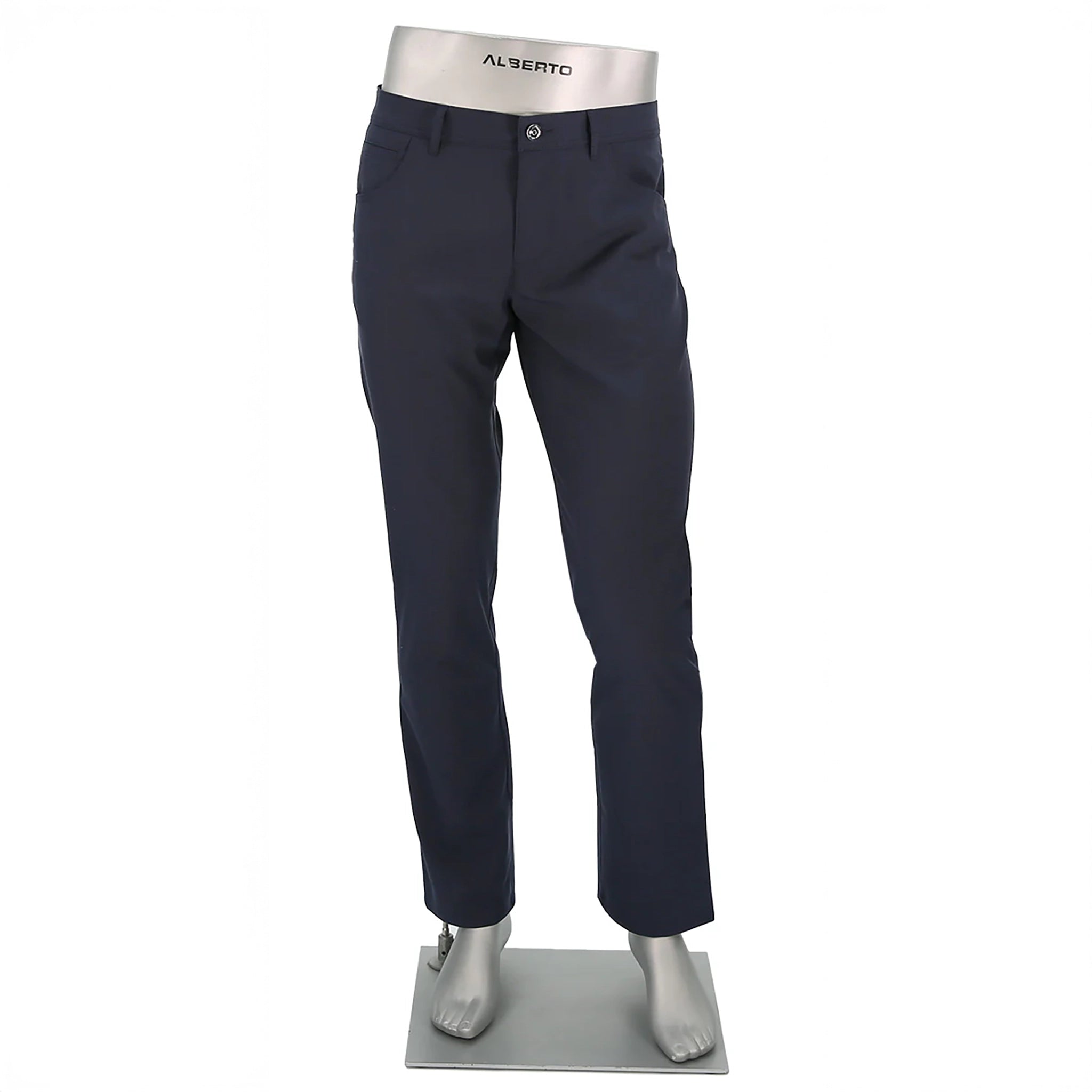 Blue Mini Pepita Pattern Ceramica Pipe Five Pocket Pants - ALBERTO - Boutique Jacques International
