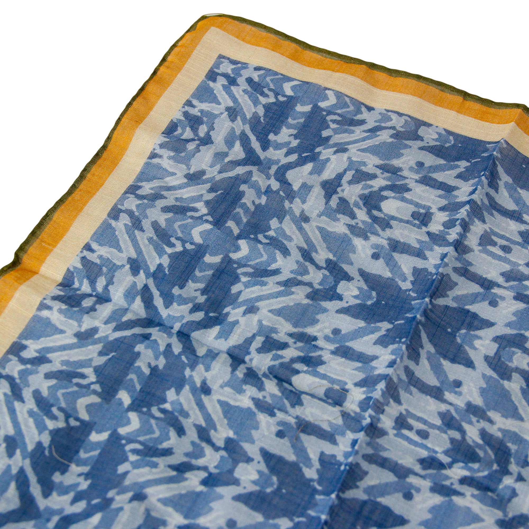 Blue Geometric Motif Cotton Hankie - Stenströms