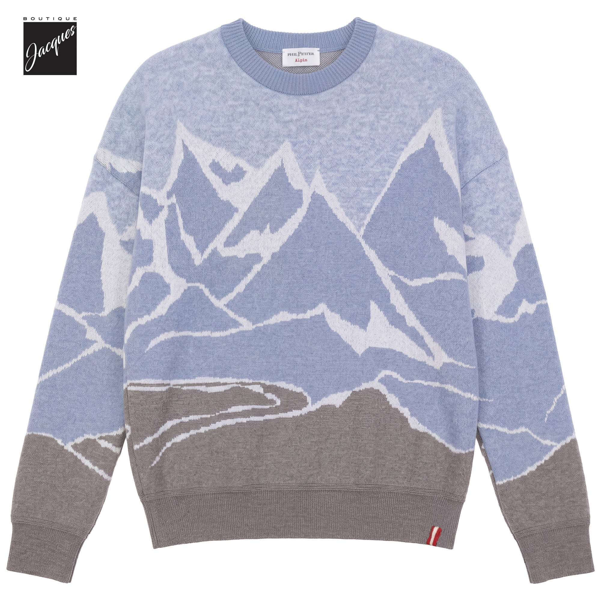 Baby Blue Alpin Wool/Cotton/Alpaca Crew Neck Pullover - Phil Petter - Boutique Jacques International