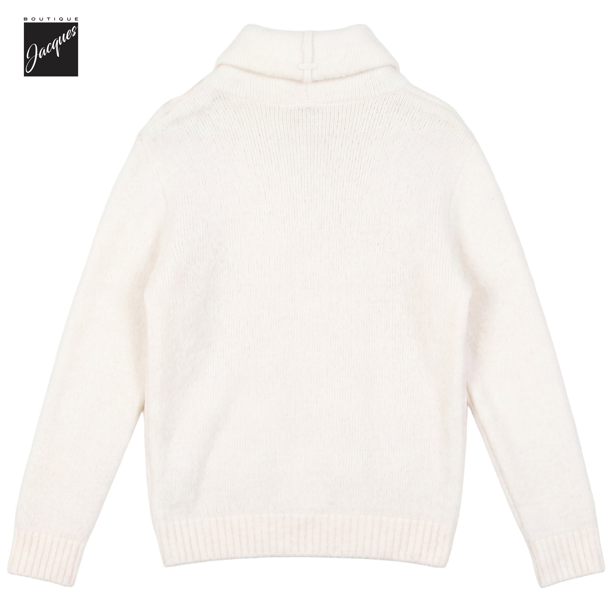 Off-White Fluffy Wool-Stretch Faux Hooded Pullover - Phil Petter - Boutique Jacques International