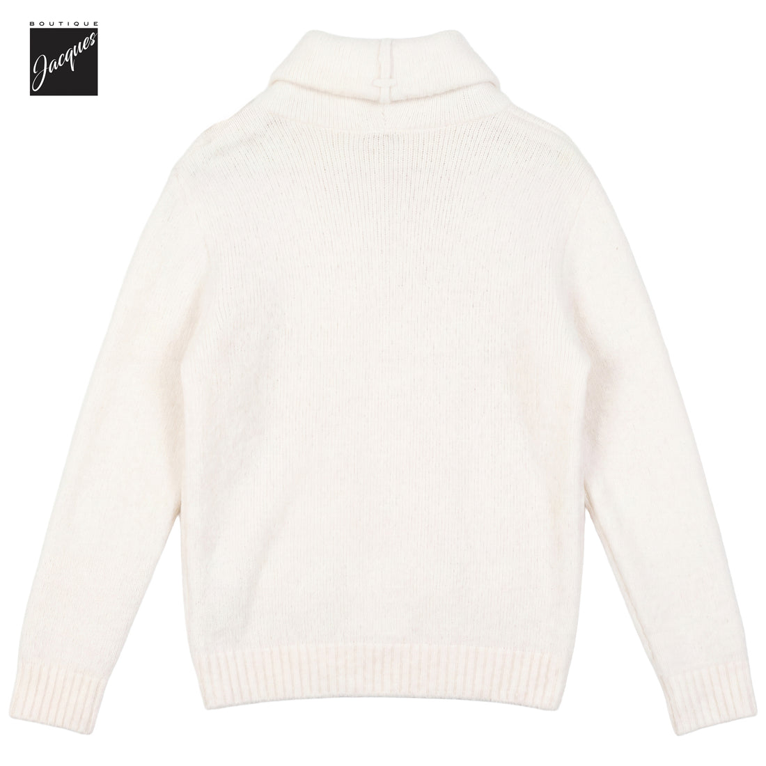 Off-White Fluffy Wool-Stretch Faux Hooded Pullover - Phil Petter - Boutique Jacques International