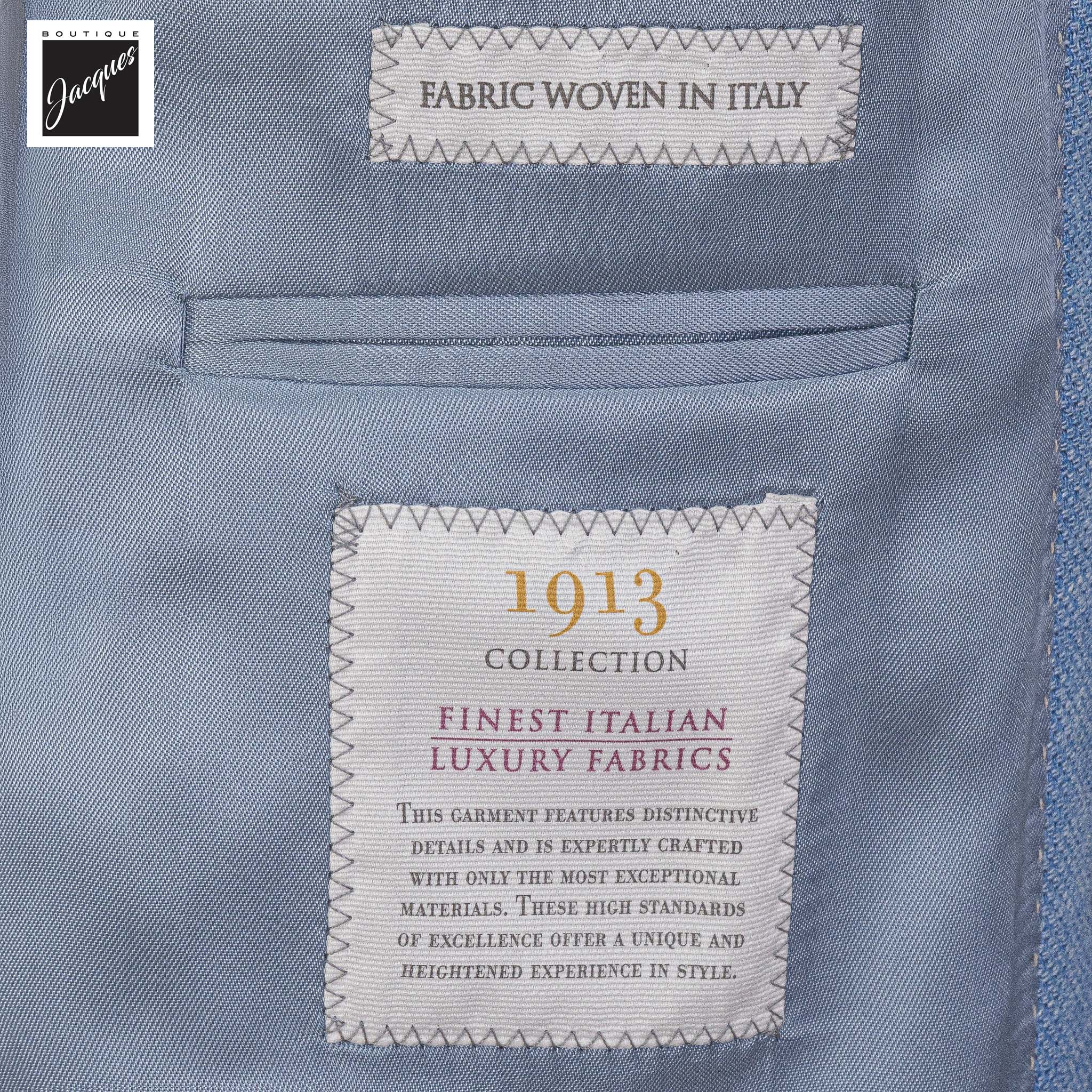 Sky Blue Wool/Silk/Linen Madison Contemporary Fit Sport Jacket - Jack Victor 1913