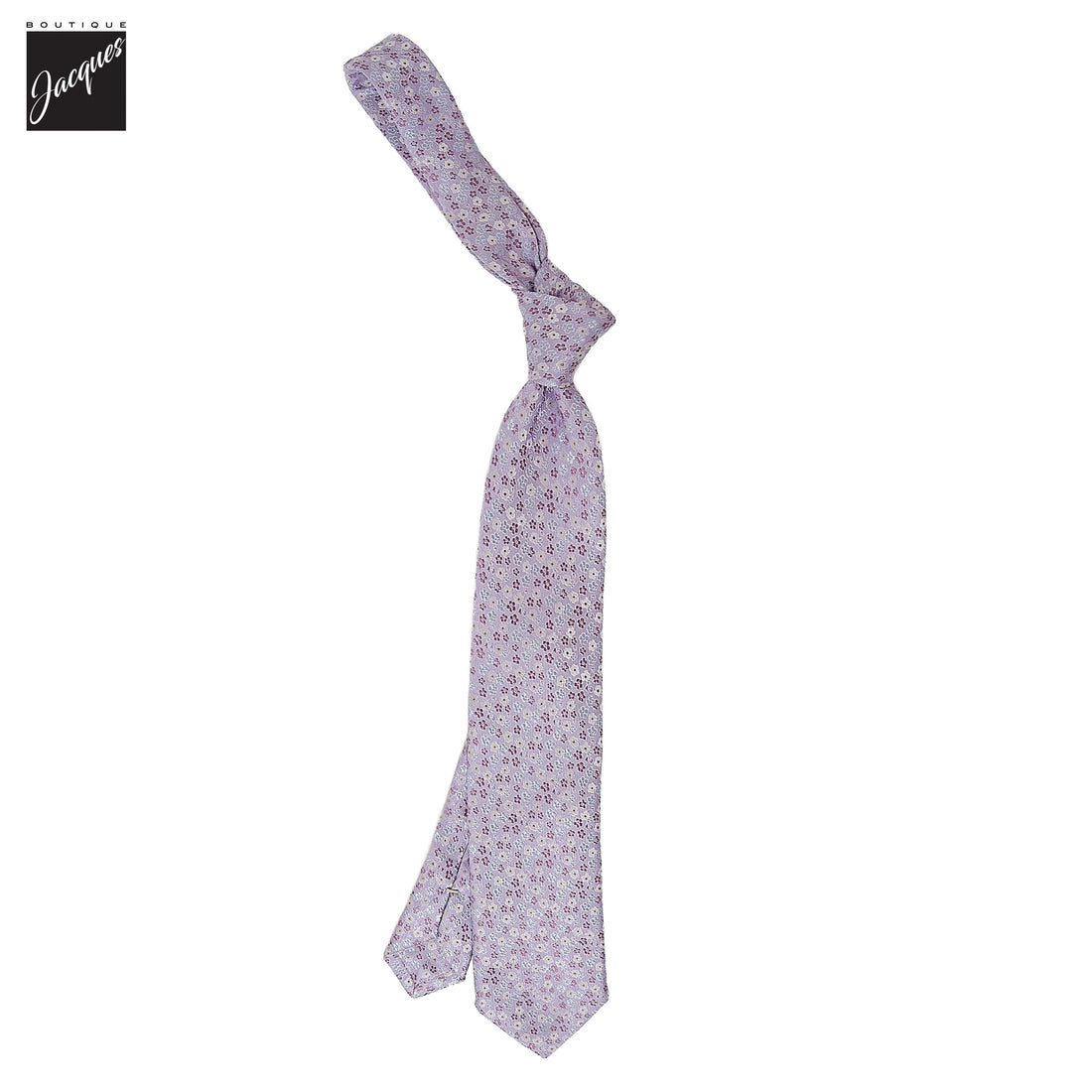 Lavender Floral Pattern Woven Silk Tie - Paolo Albizzati - Boutique Jacques International