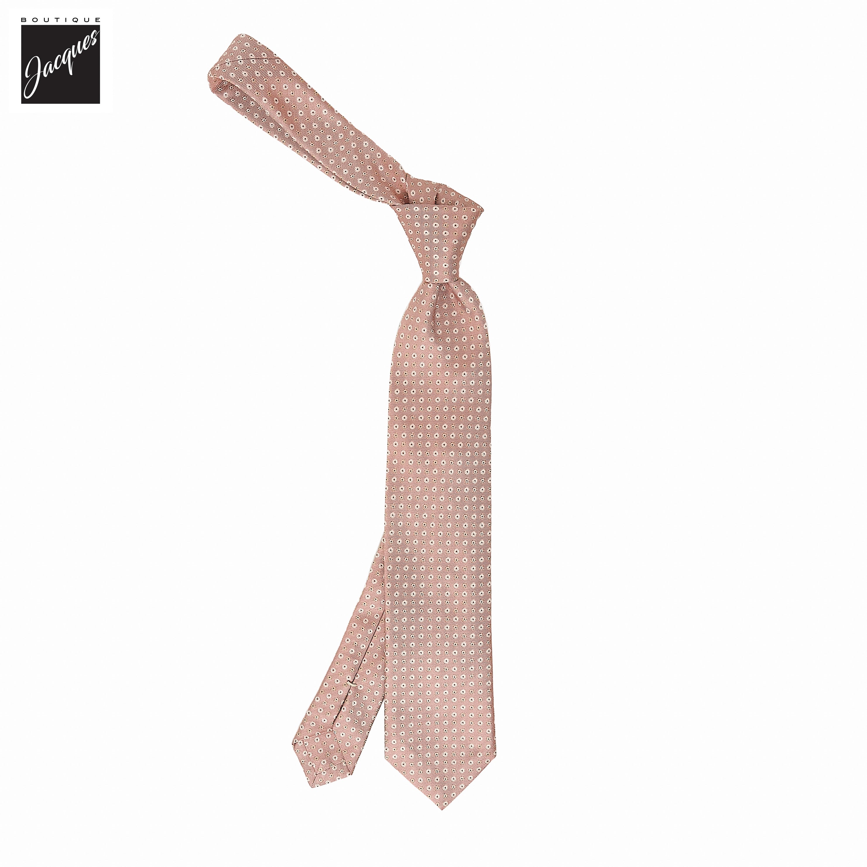 Rosy Pink Micro Dot Woven Silk Tie - Paolo Albizzati - Boutique Jacques International