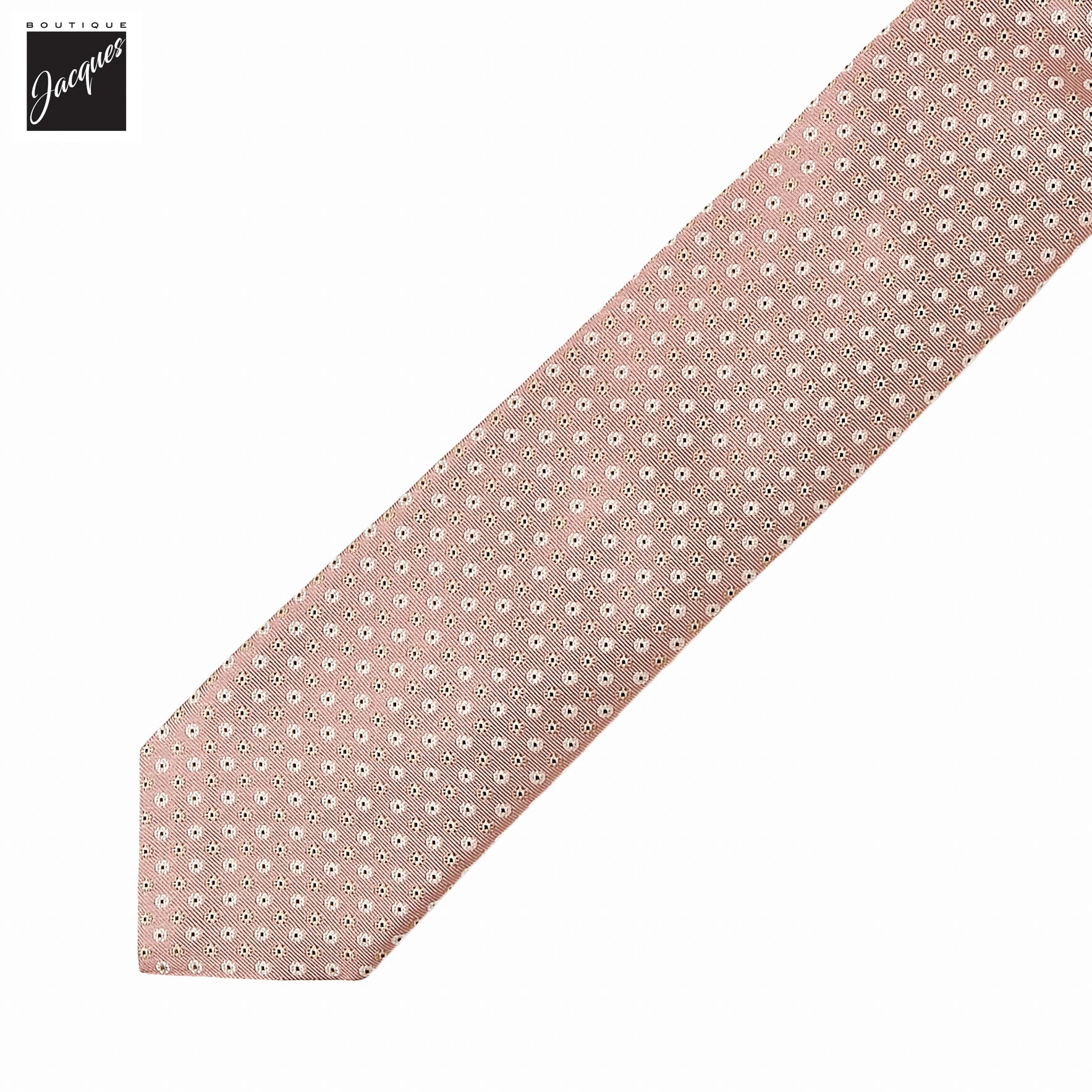 Rosy Pink Micro Dot Woven Silk Tie - Paolo Albizzati - Boutique Jacques International