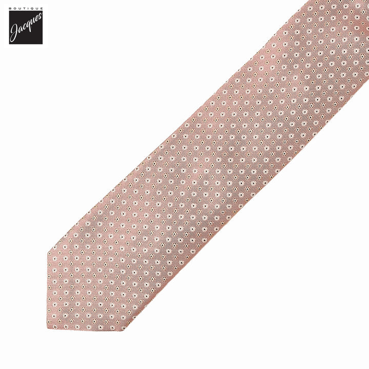 Rosy Pink Micro Dot Woven Silk Tie - Paolo Albizzati - Boutique Jacques International
