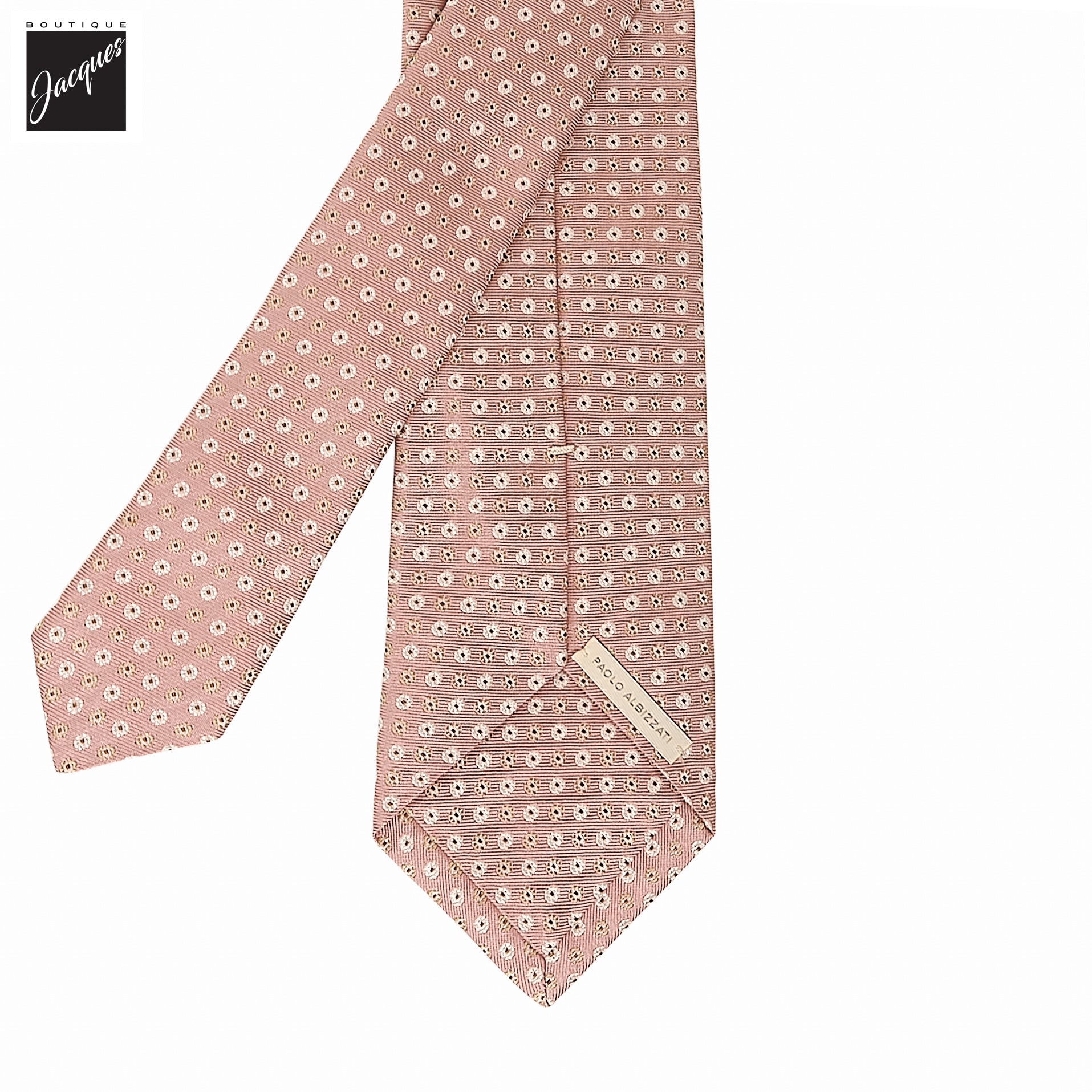 Rosy Pink Micro Dot Woven Silk Tie - Paolo Albizzati - Boutique Jacques International