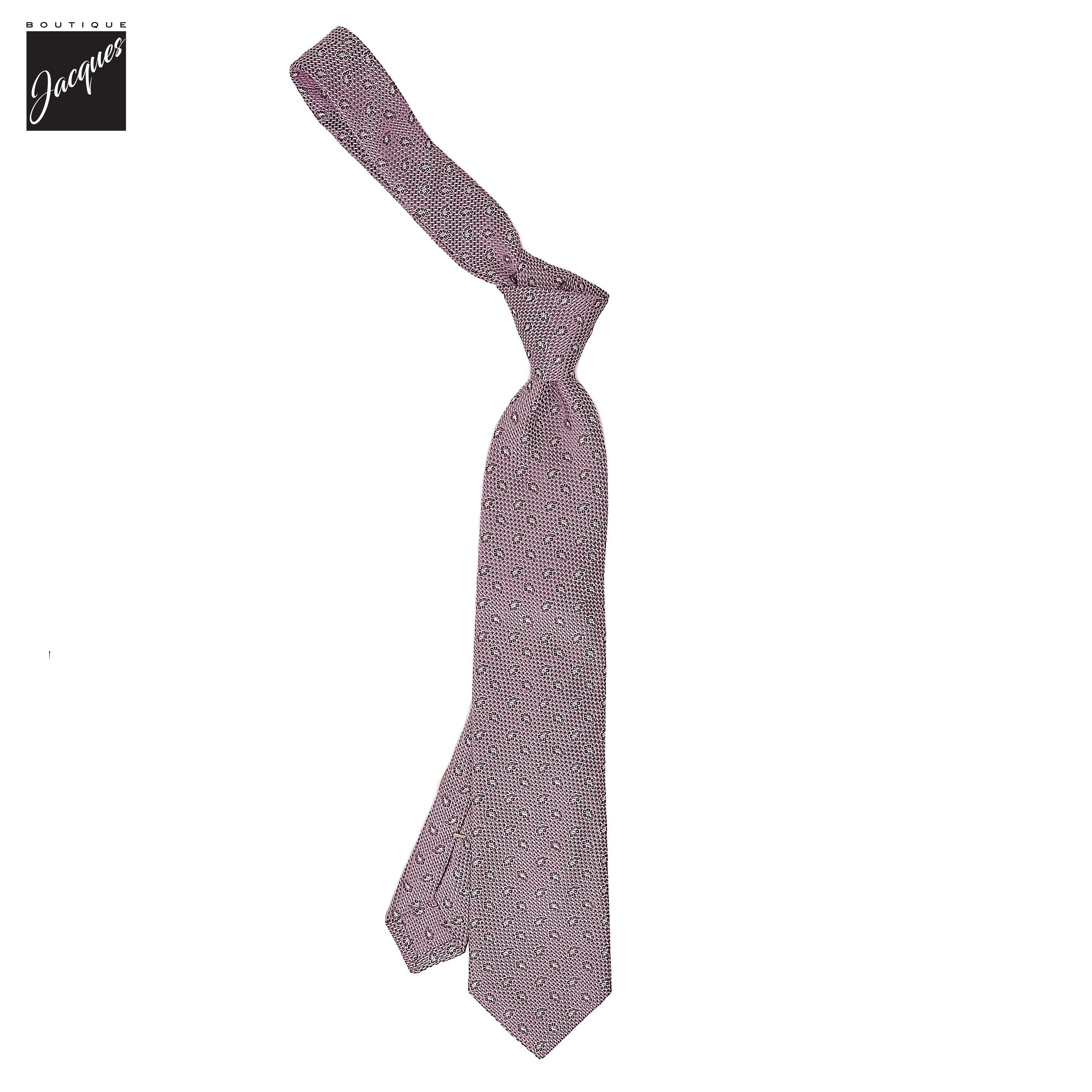 Lilac Mini Paisley Woven Silk Tie - Paolo Albizzati - Boutique Jacques International