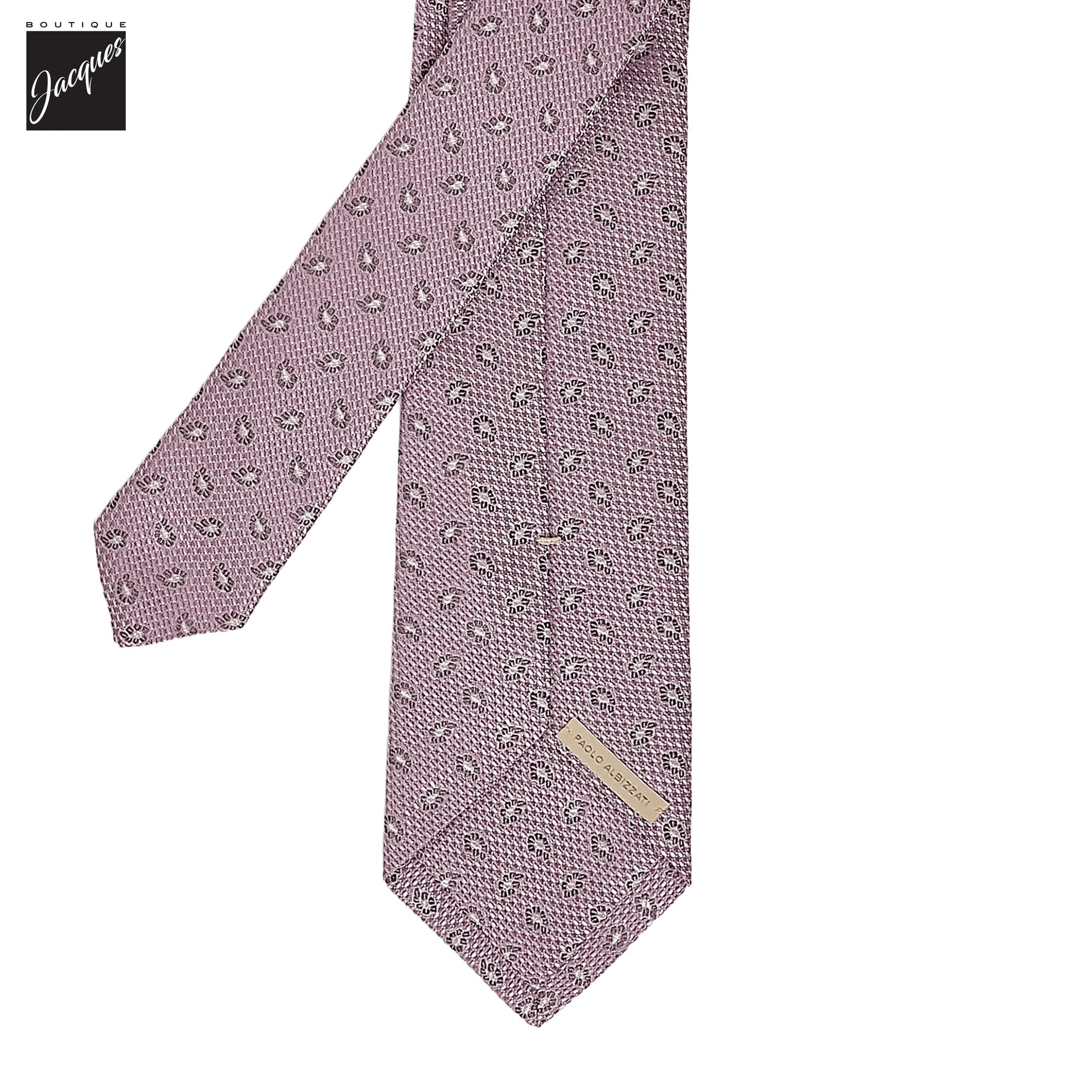 Lilac Mini Paisley Woven Silk Tie - Paolo Albizzati - Boutique Jacques International