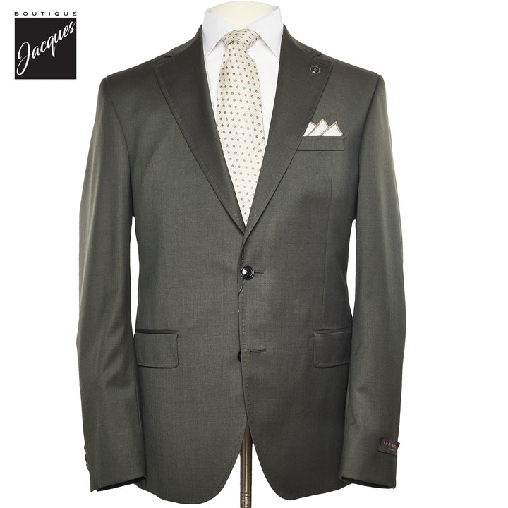 Olive Green Slim Fit Suit - Ted Baker