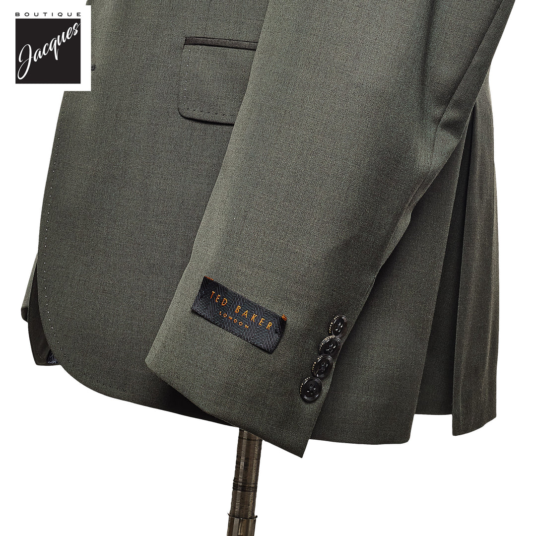 Olive Green Slim Fit Suit - Ted Baker
