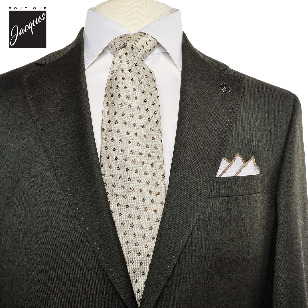 Olive Green Slim Fit Suit - Ted Baker