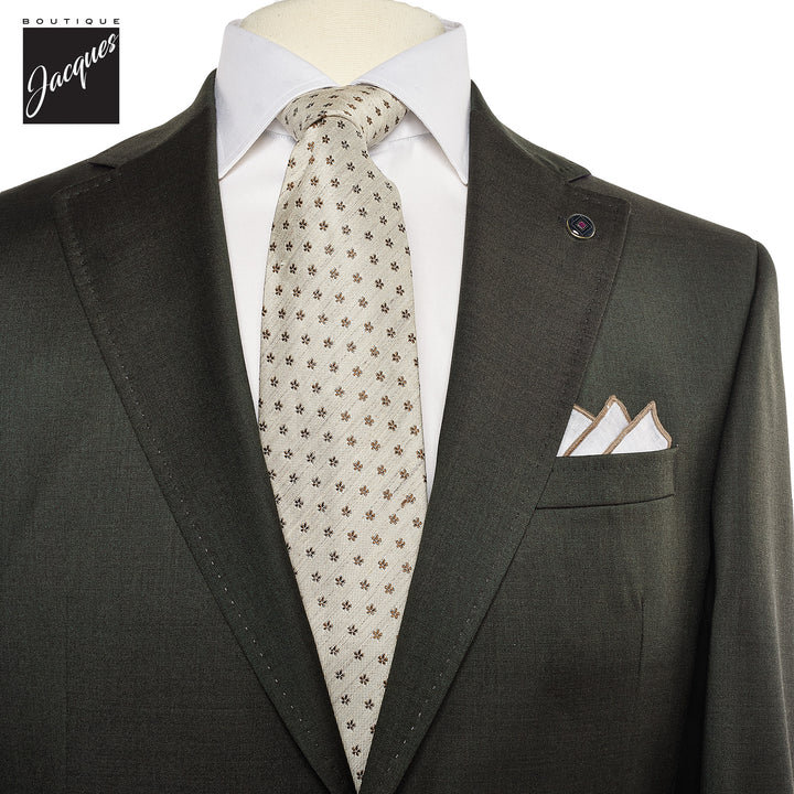 Olive Green Slim Fit Suit - Ted Baker