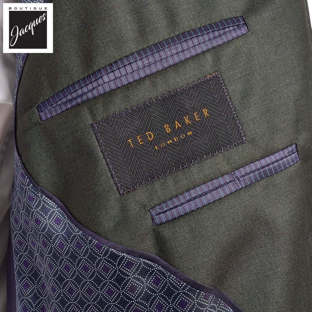 Olive Green Slim Fit Suit - Ted Baker