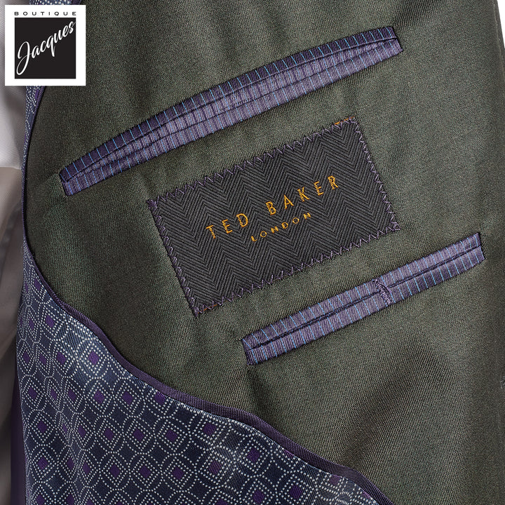 Olive Green Slim Fit Suit - Ted Baker