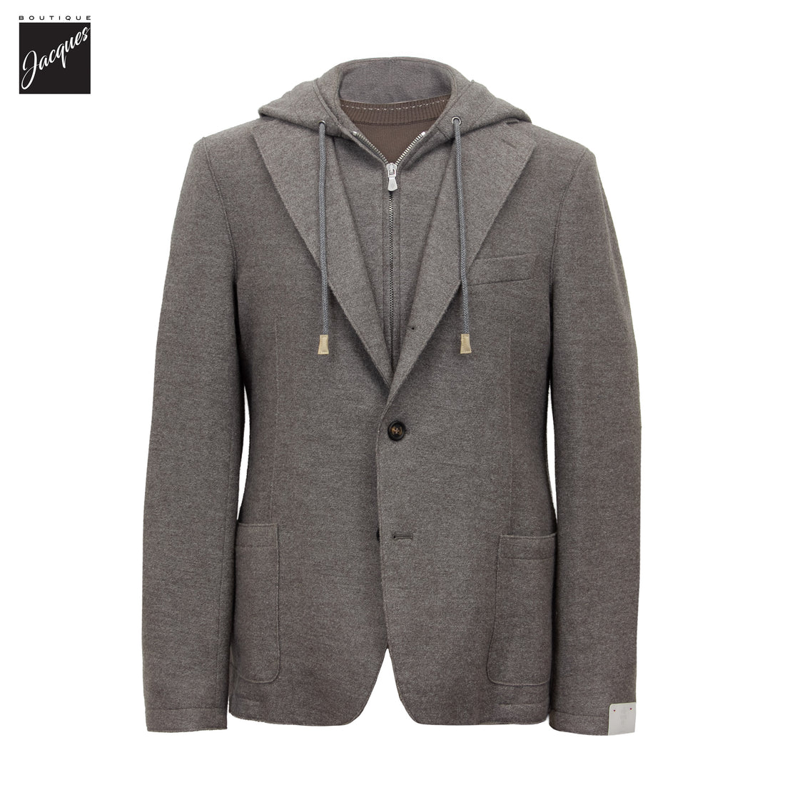 Clay Wool-Knit Laser Cut Hooded Sport Jacket - ELEVENTY