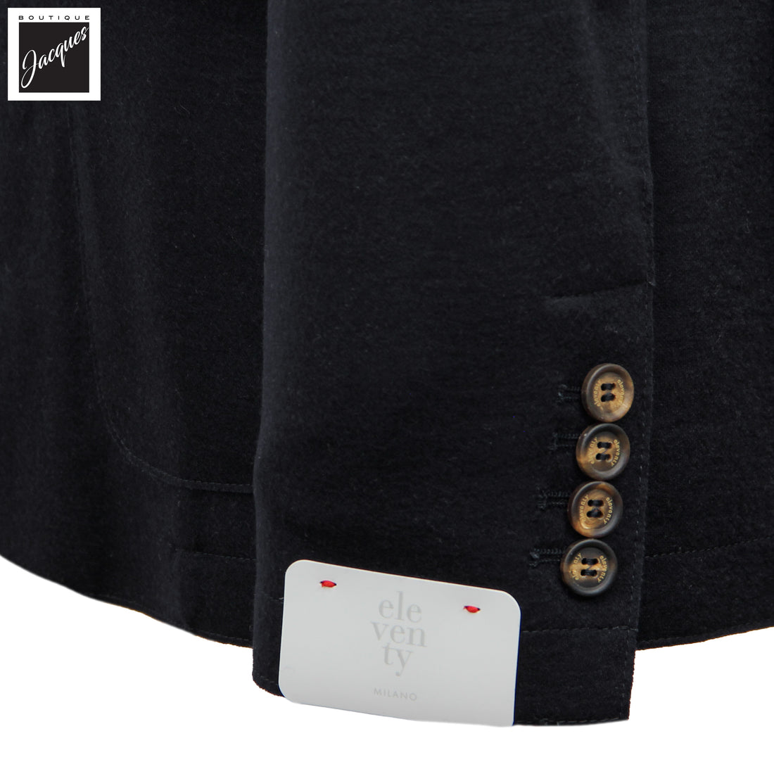 Navy Blue Wool-Stretch Hooded Sport Jacket - ELEVENTY