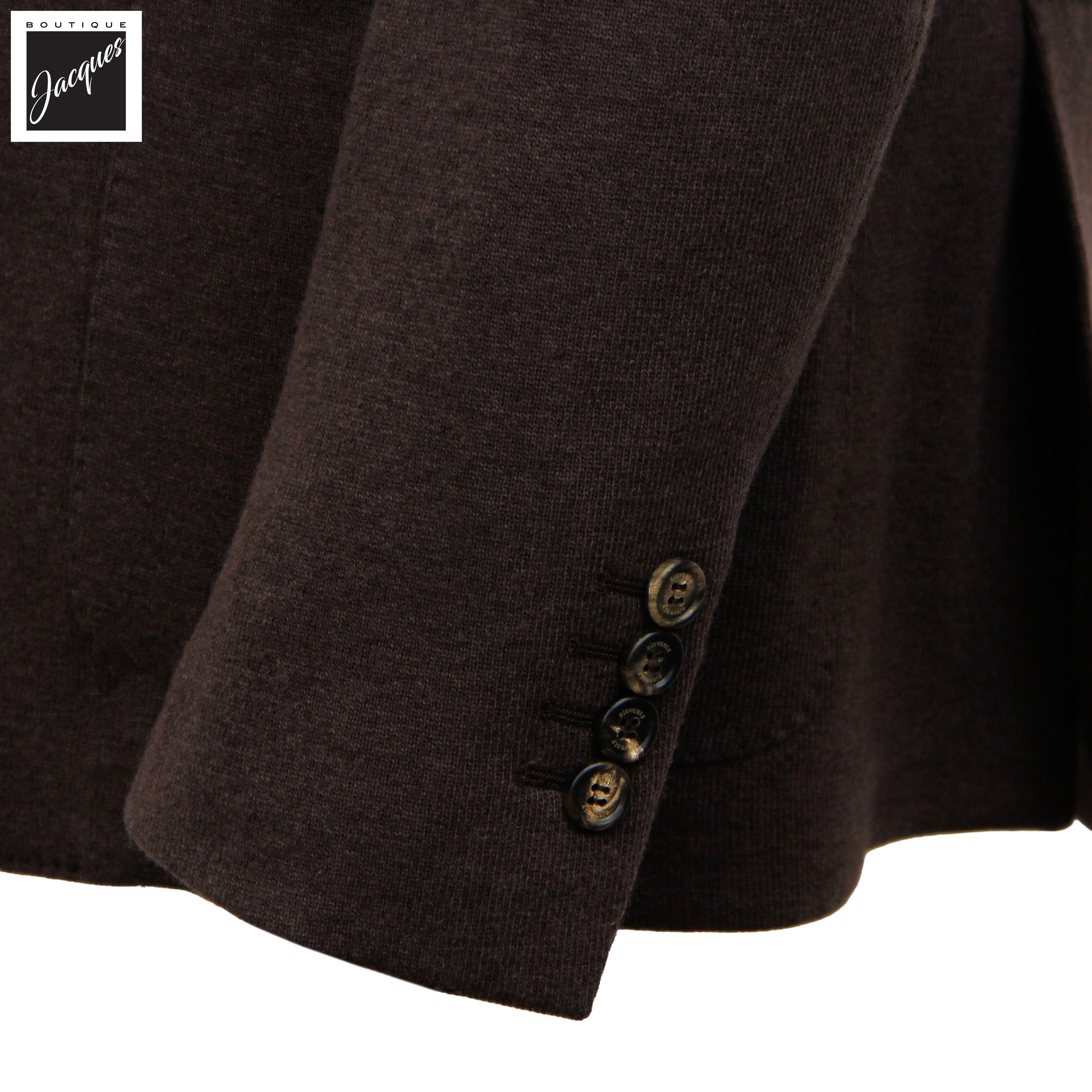 Brown Wool/Cotton/Cashmere Stretch Hooded Sport Jacket - ELEVENTY PLATINUM