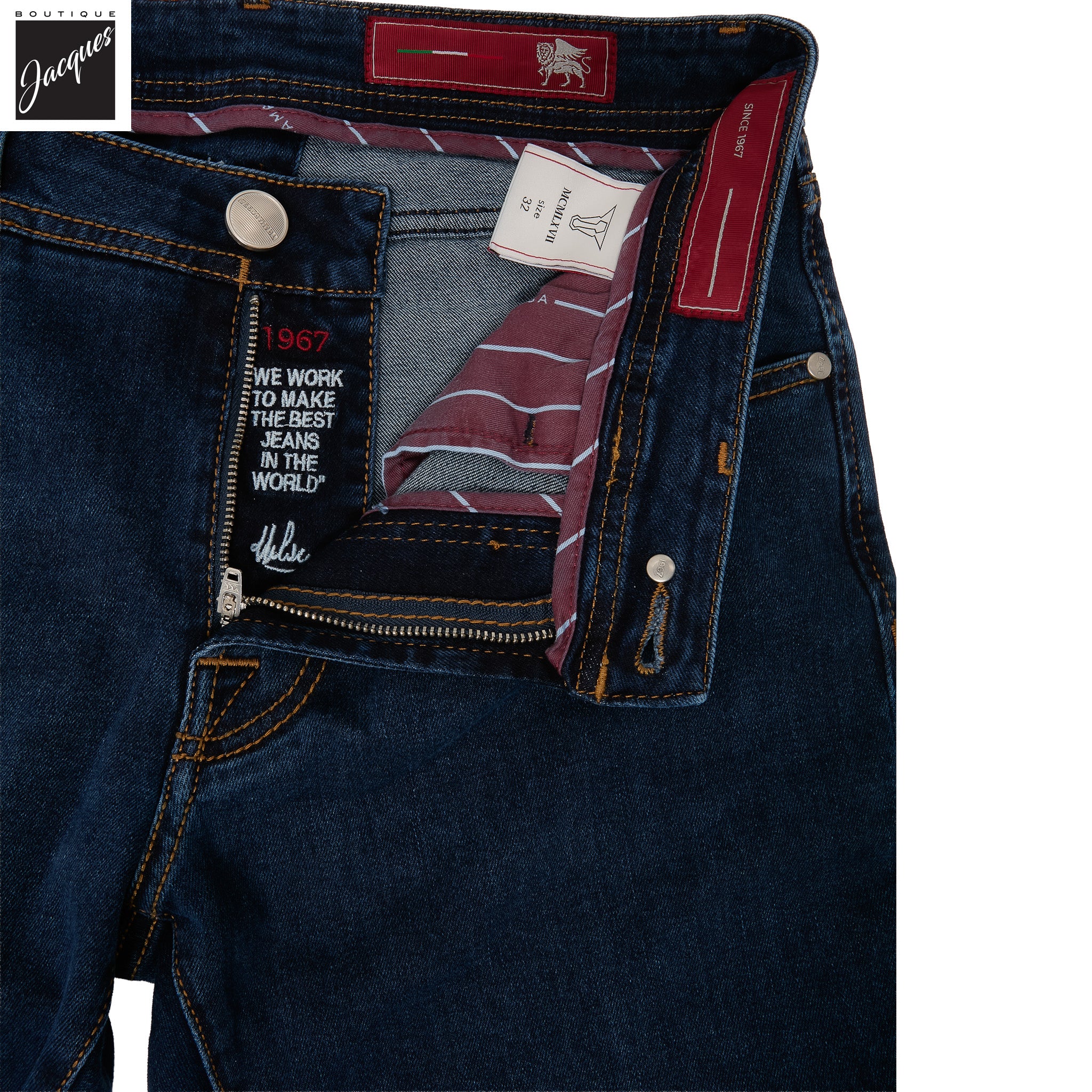 Navy Used R-Elax Michelangelo Modern Fit Super-Stretch Denim - TRAMAROSSA - Boutique Jacques International