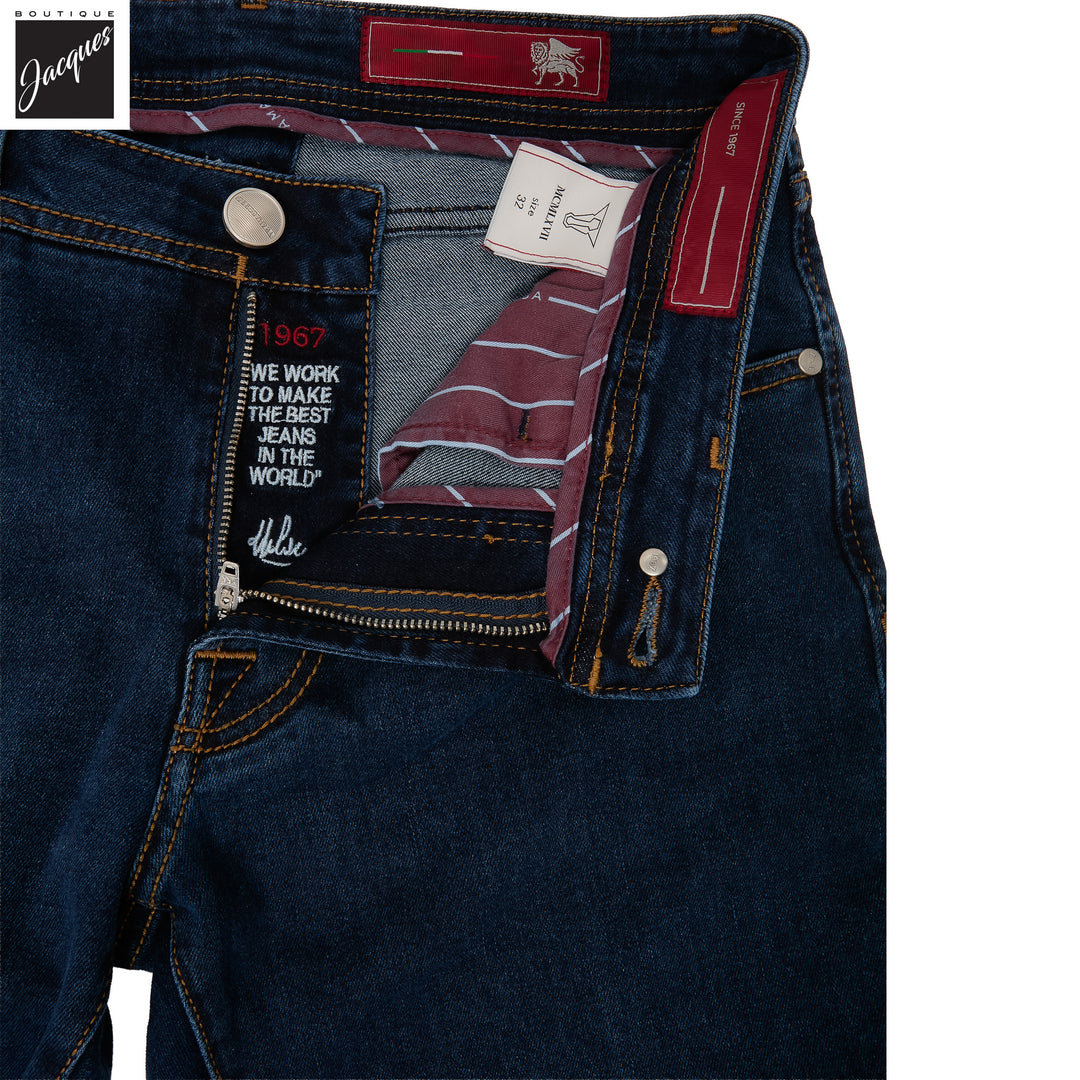 Navy Used R-Elax Michelangelo Modern Fit Super-Stretch Denim - TRAMAROSSA - Boutique Jacques International