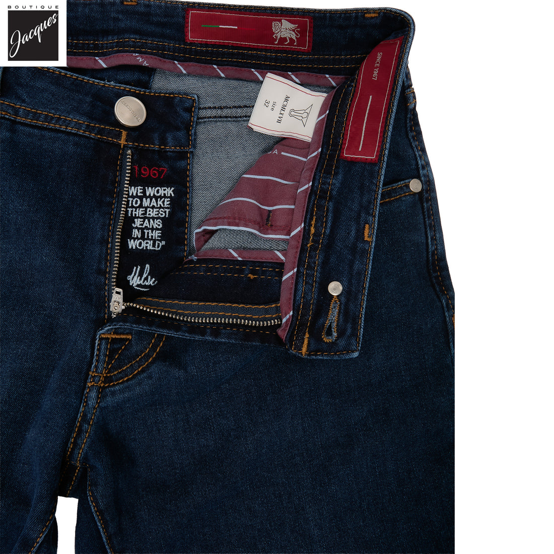 Navy Used R-Elax Michelangelo Modern Fit Super-Stretch Denim - TRAMAROSSA - Boutique Jacques International