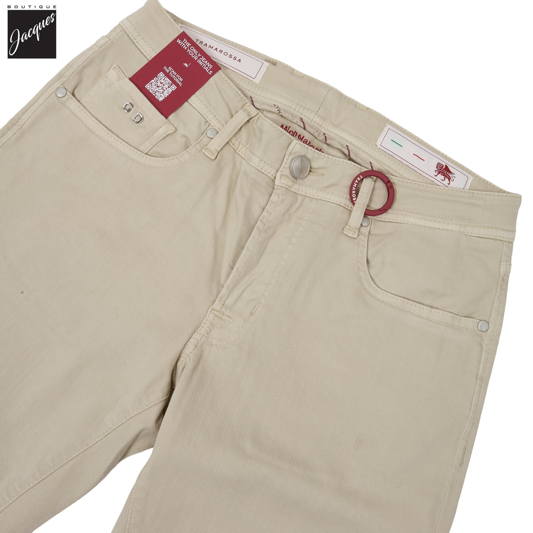 Champagne Soft Dye Michelangelo Super-Stretch Five Pocket Pants - TRAMAROSSA - Boutique Jacques International