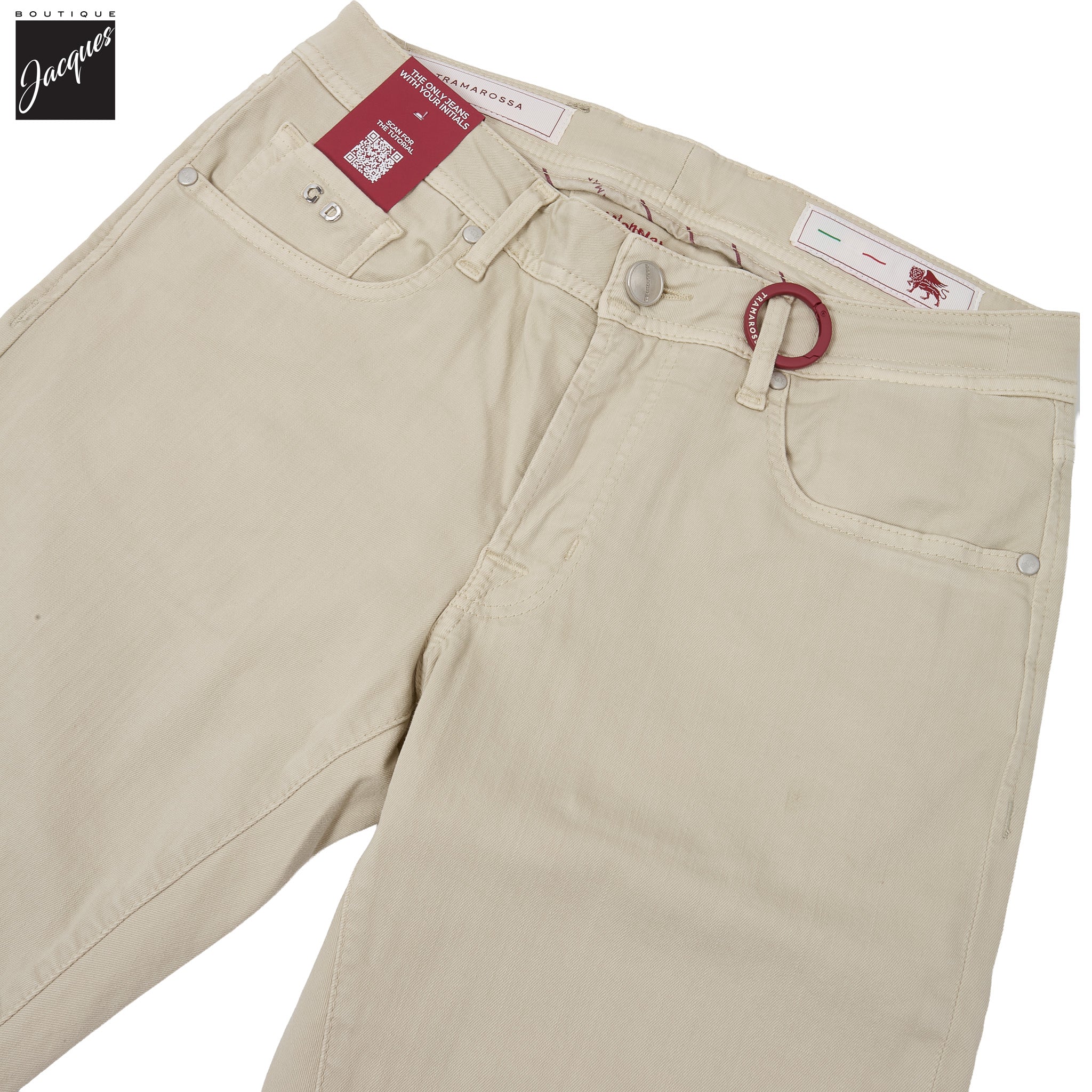 Champagne Soft Dye Michelangelo Super-Stretch Five Pocket Pants - TRAMAROSSA - Boutique Jacques International