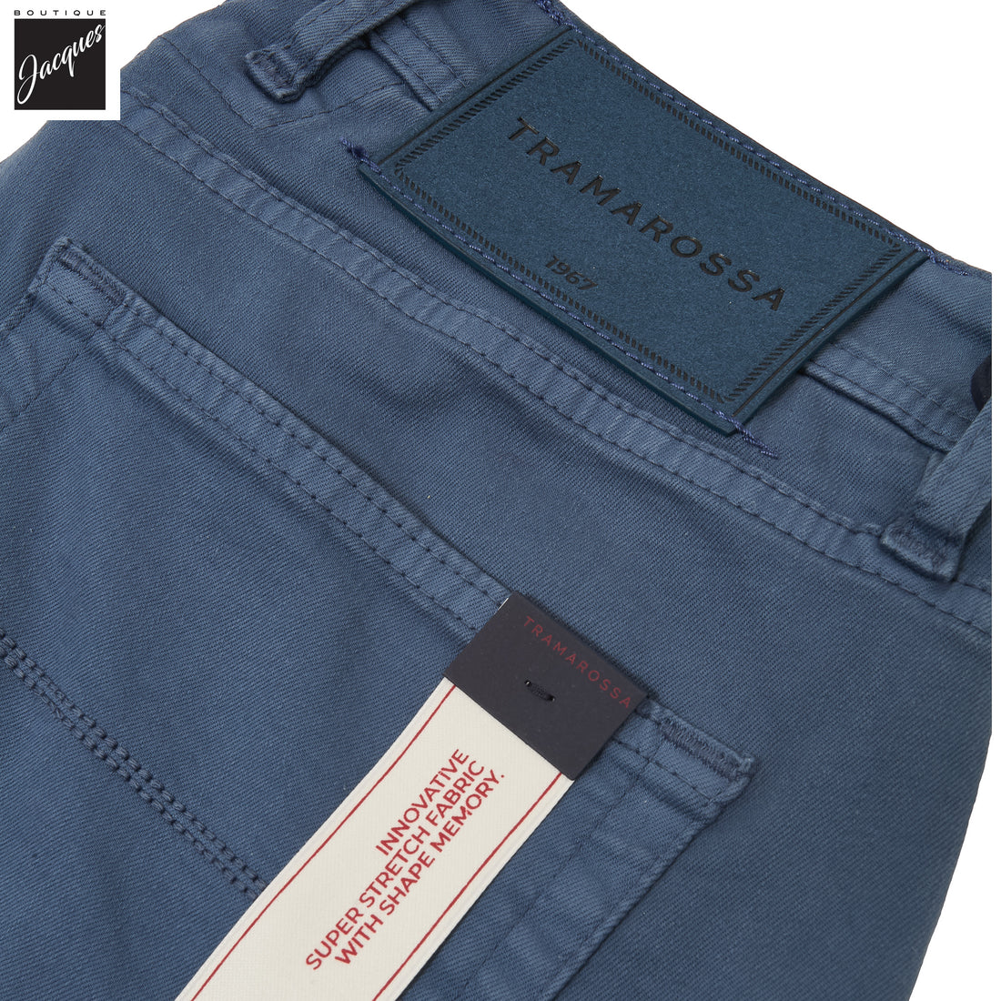 Cloud Blue Soft Dye Michelangelo Super-Stretch Five Pocket Pants - TRAMAROSSA - Boutique Jacques International