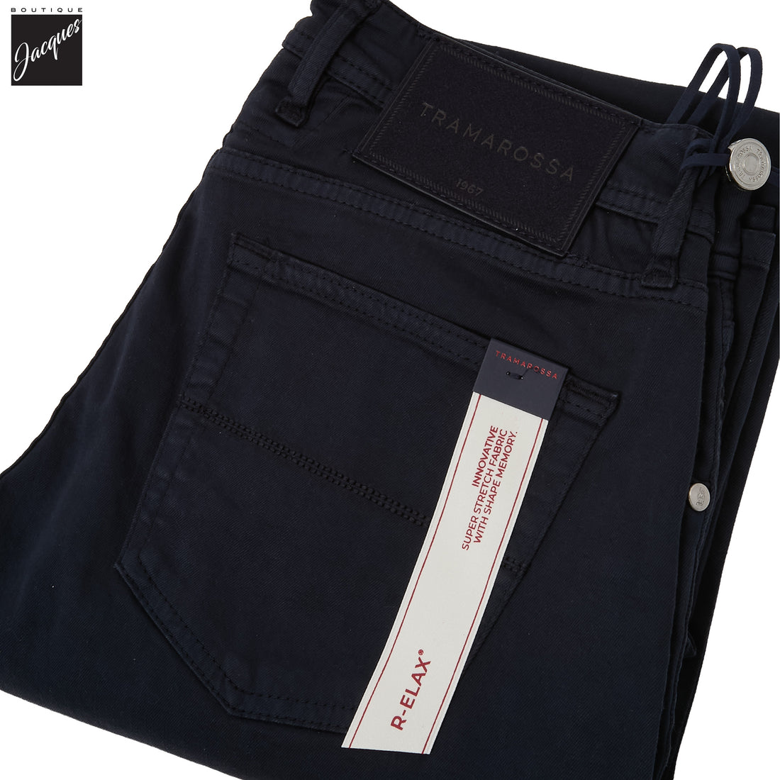 Dark Blue Soft Dye Michelangelo Super-Stretch Five Pocket Pants - TRAMAROSSA - Boutique Jacques International
