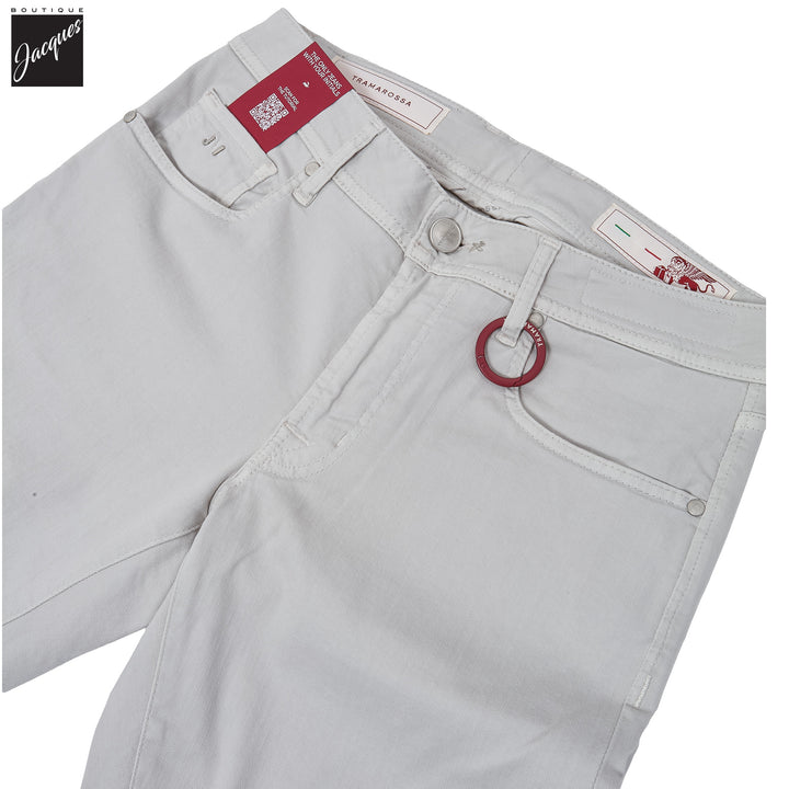 Ice Gray Soft Dye Michelangelo Super-Stretch Five Pocket Pants - TRAMAROSSA - Boutique Jacques International